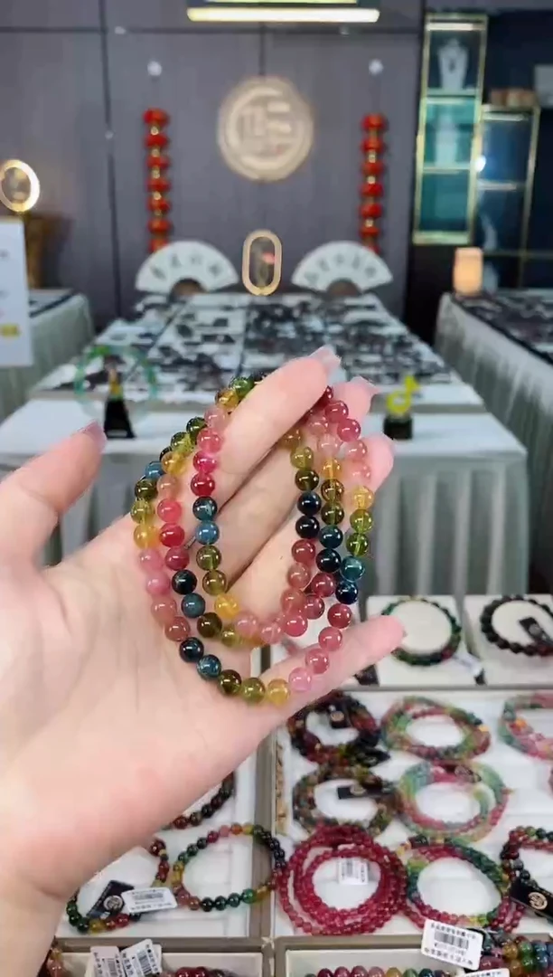 未镶嵌老矿碧玺三圈手串6mm+碧玺hon多样性发货一条