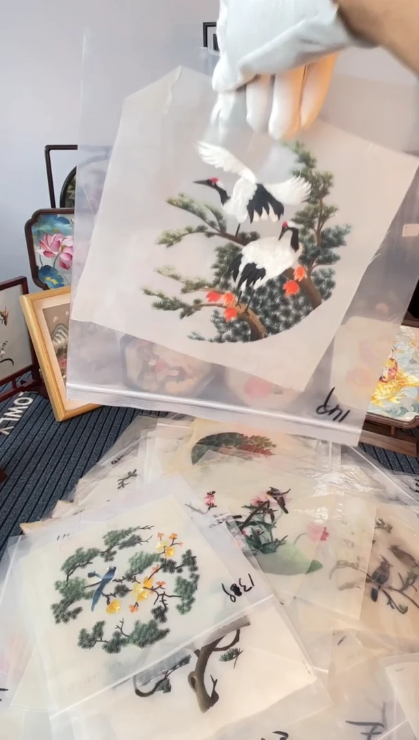 织绣纯手工苏绣双面绣绣布149