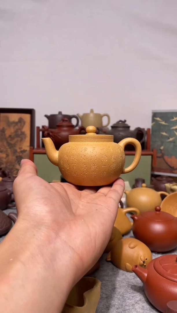 茶杯紫砂宝山黄金段平盖莲子180cc