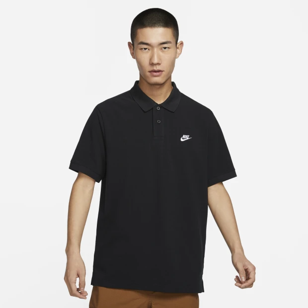 Nike耐克男子Club黑色短袖时尚翻领衫Polo衫FN3895-010