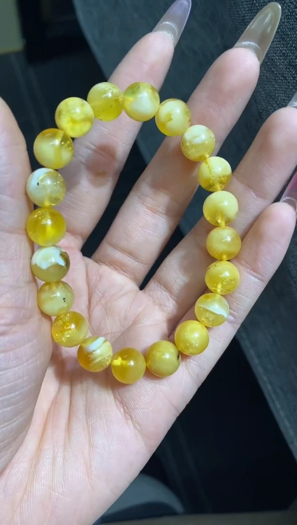 未镶嵌蜜蜡裸石天然特色爆花手串