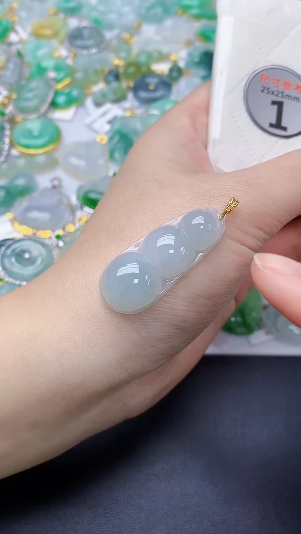 颈饰银S925镀金镶嵌翡翠 天然缅甸A货百元以上9元证书费自理