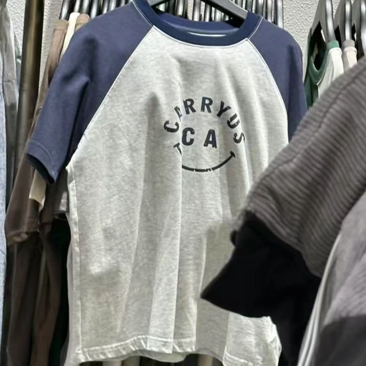 夏日清新~拼色撞色亲子装夏季洋气短袖