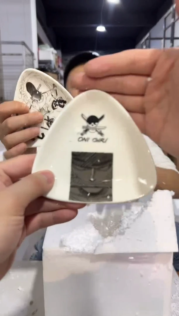 瓷片三角海贼王蘸料碟2件套