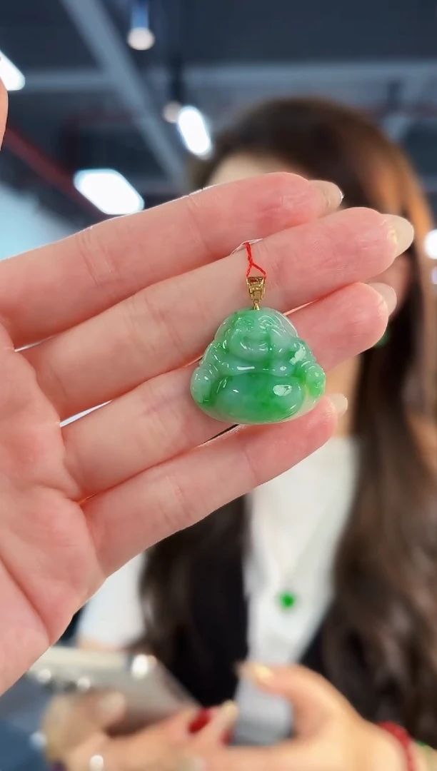 【闪购商品】翡翠颈饰18K金镶嵌缅料A货/支持复检/一件