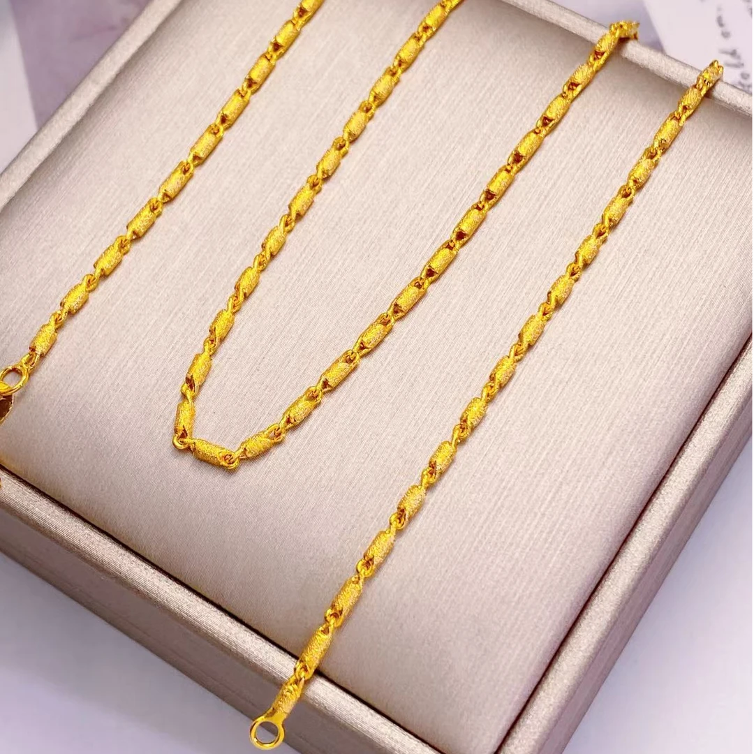 福韵天玺 铜合金项链 《韵系列》节节高项链饰品素链经典百搭黄色