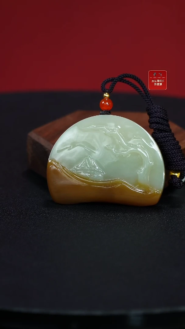 颈饰未镶嵌和田玉c  伯牙抚琴 高山流水遇知音