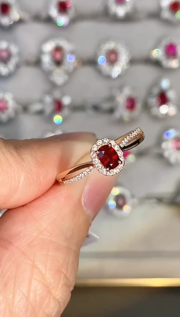 【闪购商品】红宝石戒指18K金镶嵌0.35ct/年货节专属价