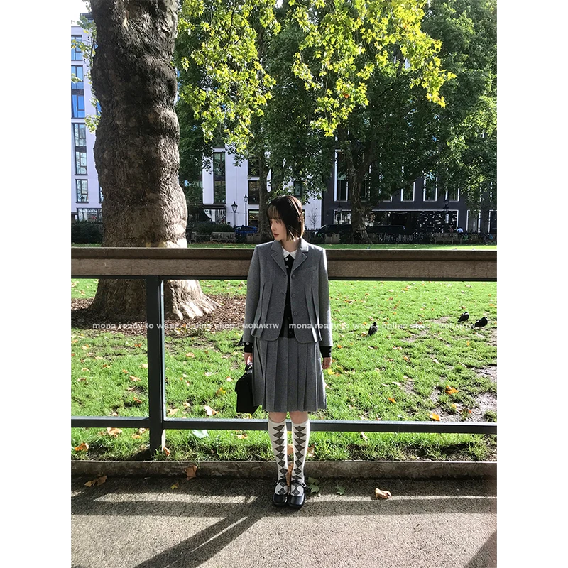 【9.29日 早10点上新】MONA 学院西装外套 高腰半裙 O125A13340