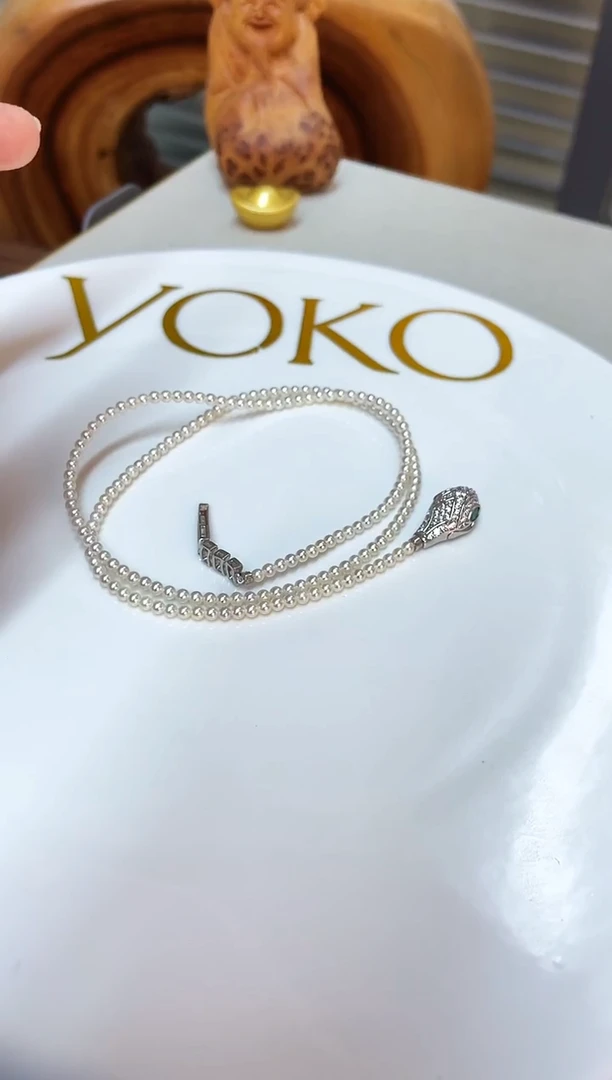 颈饰银S925镶嵌淡水珍珠2-3mm