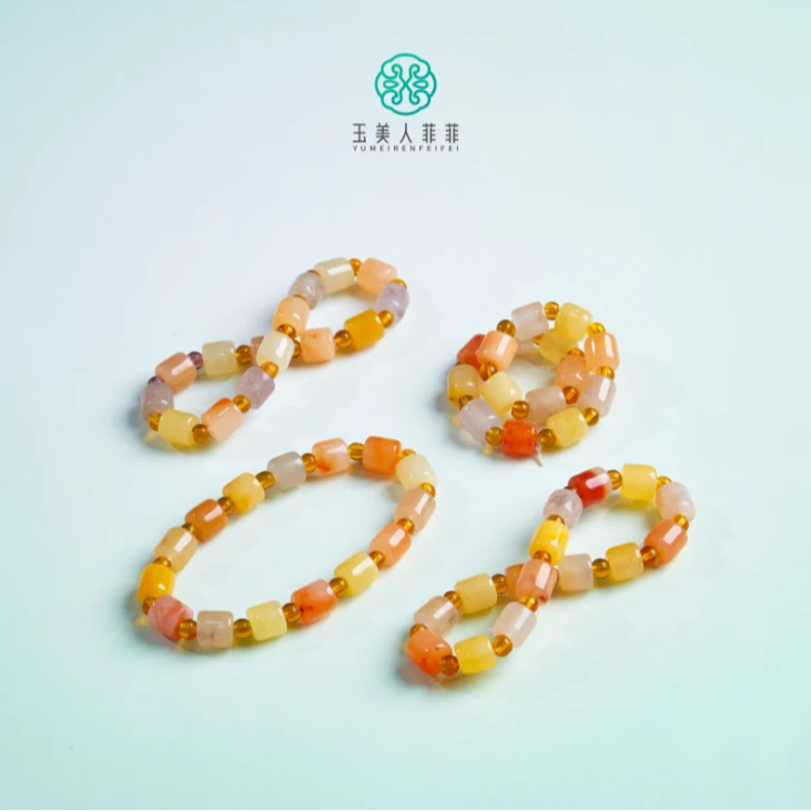石惑珠宝~彩玉单圈手串约8*8mm-多样性发一
