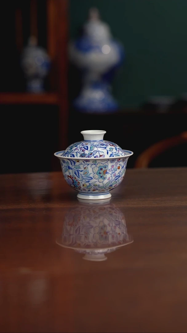 空山明月 新斗彩 凤尾草