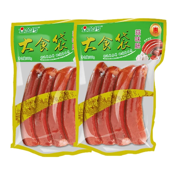 金锣大食袋蒜味肠380g开袋即食香肠凉拌热炒火腿肠熟食即食下酒菜