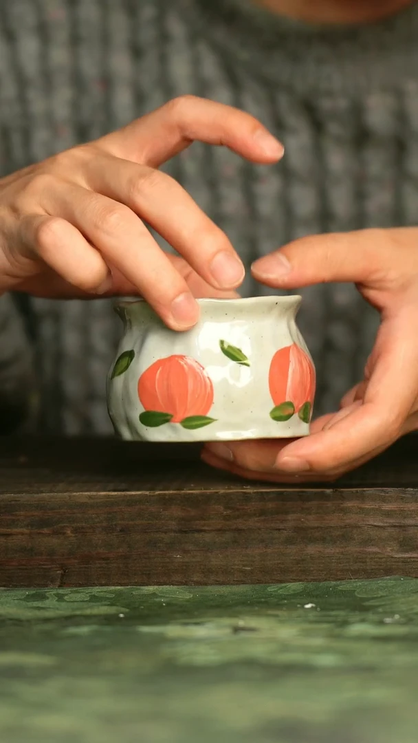 陶瓷青诗集手工手绘瓷器