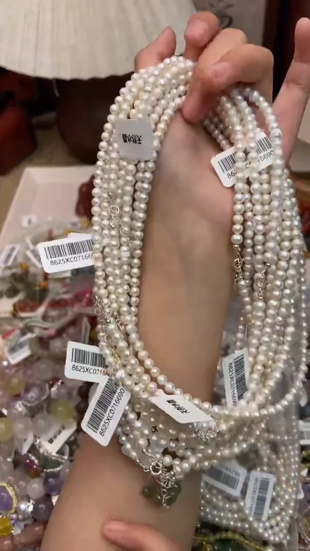 淡水珍珠银S925镶嵌颈饰364