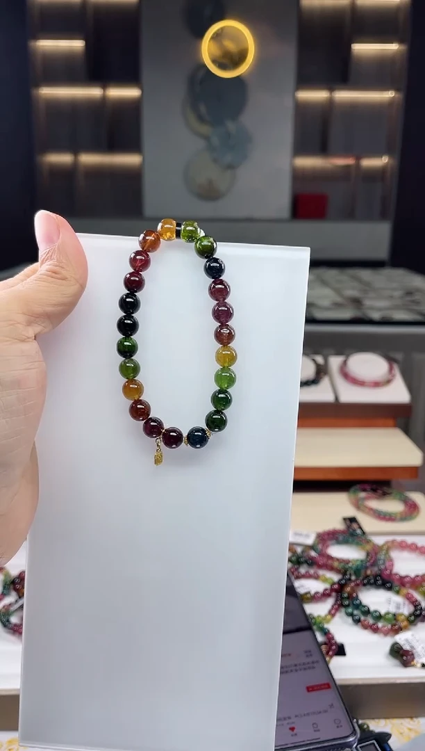 未镶嵌单圈手串碧玺（多样性发一条）Q