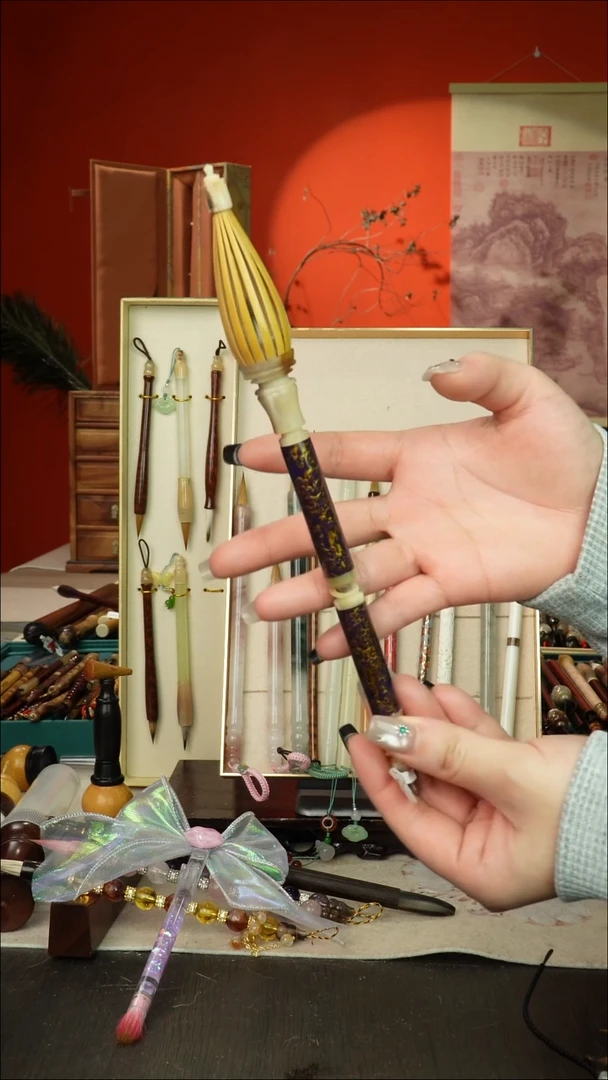 226号闪孤品高货毛笔链接 清水试笔 蘸墨不退