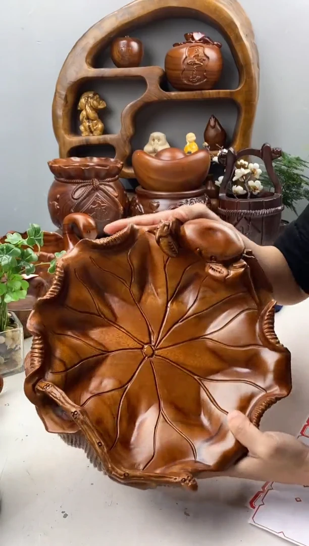 香樟木A23和谐果盆/尺寸27*27*8