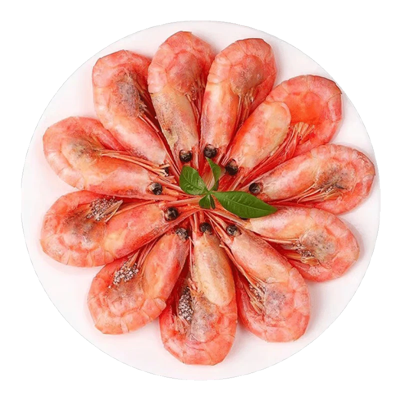 北极甜虾 冰虾 熟冻北极虾90-120腹籽 3斤净重