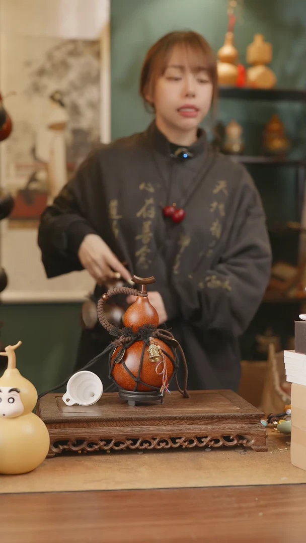 【闪购商品】153号精品天然大漆工艺防渗内胆酒葫芦~