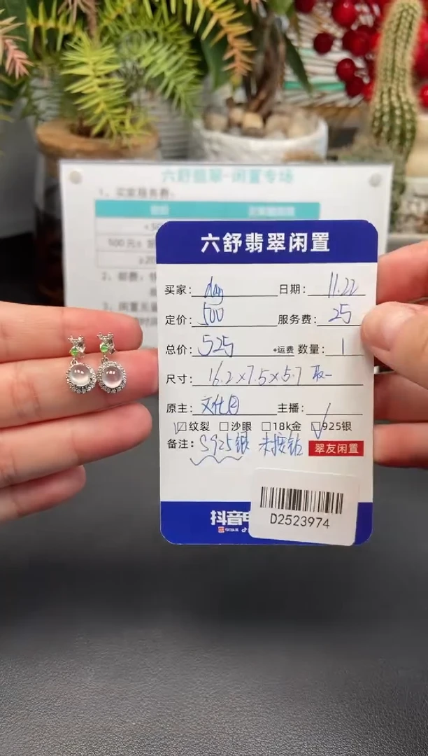 18K金镶嵌翡翠耳饰?****pD2523974