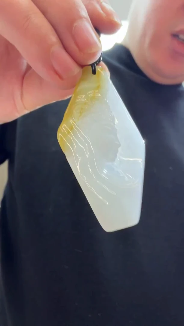 未镶嵌挂件翡翠A货翡翠孤品国雕谢林工