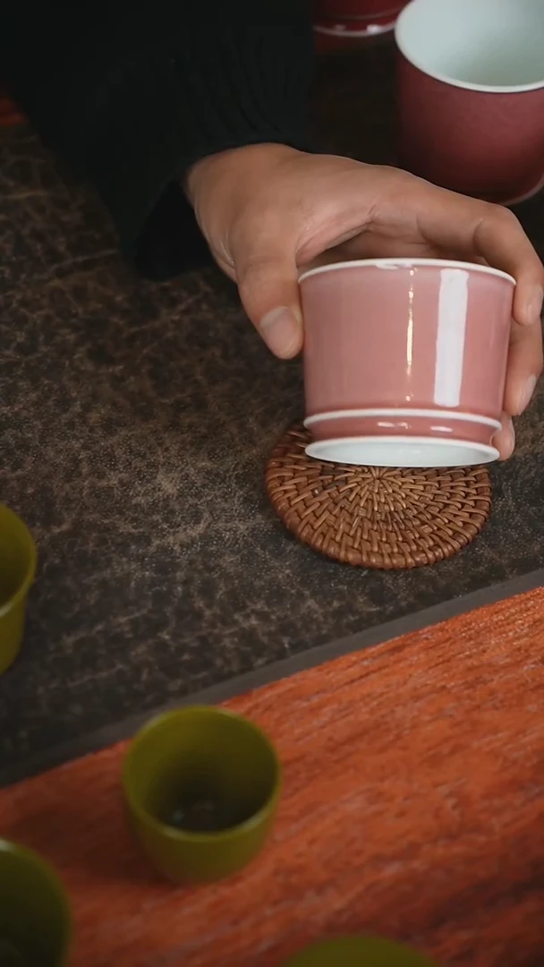 瓷片景德镇原矿高温手做红杯子