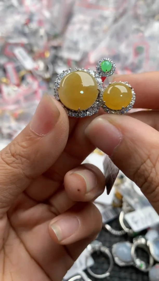 银S925镶嵌戒指翡翠15                 4