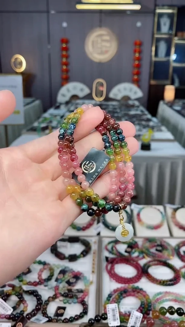 未镶嵌老矿碧玺三圈手串5mm+碧玺xion多样性发一条