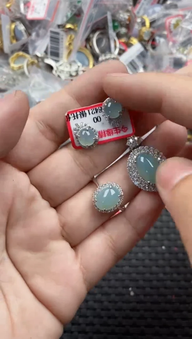 银S925镶嵌戒指翡翠333333   10