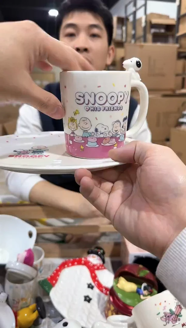 瓷片史努比一杯一碟