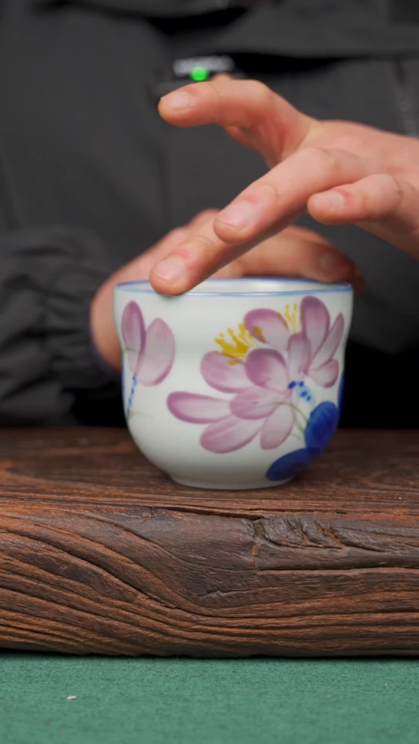 【闪购商品】瓷片42景德镇杯釉下手工手绘瓷器