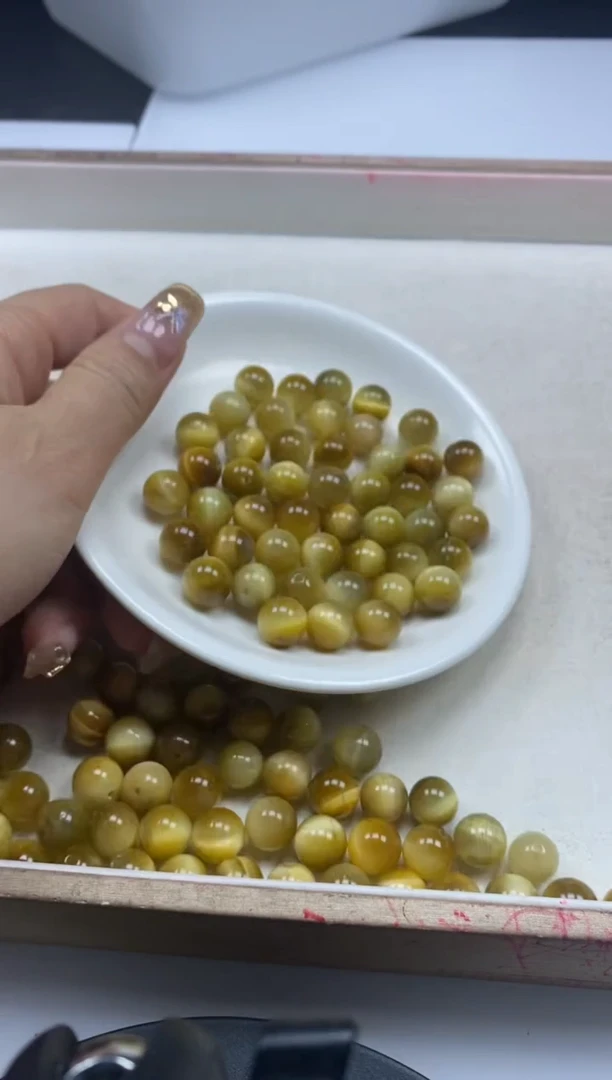 【闪购商品】玛瑙/玉髓颈饰未镶嵌w1512金虎眼10mm*10颗