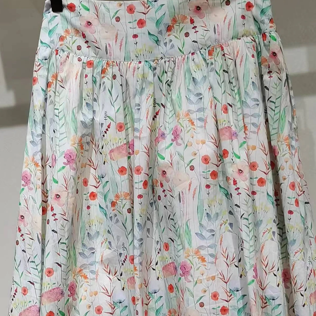 2025夏季新款韩系气质温柔浪漫碎花半身裙10A抗菌716