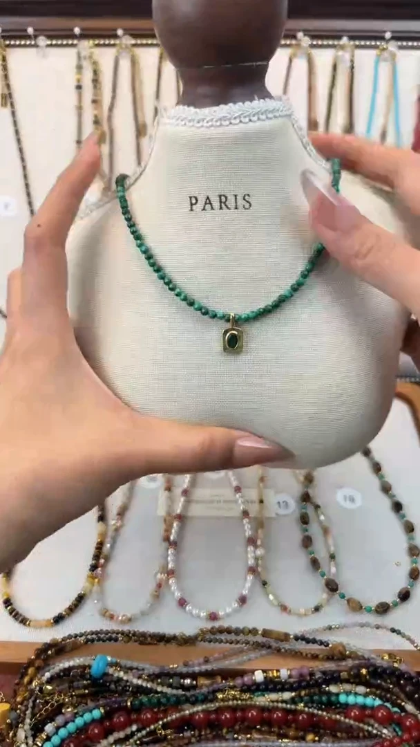 项链钛钢石英质玉孔雀