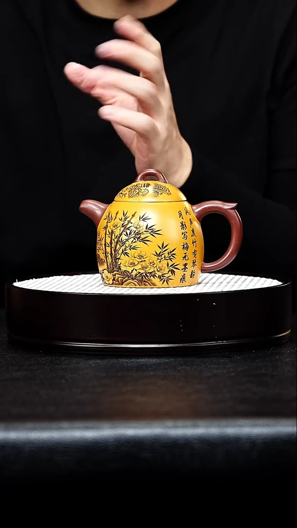 茶壶紫砂宜兴紫砂 秦权 底槽清（粉浆）顾林芳h390