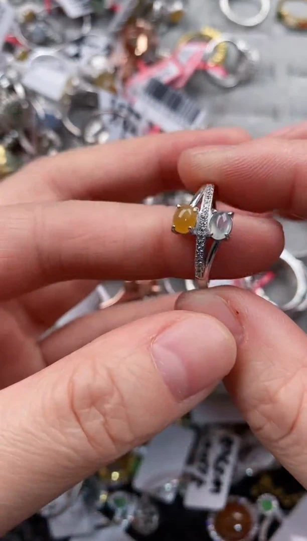 银S925镶嵌戒指翡翠111                1