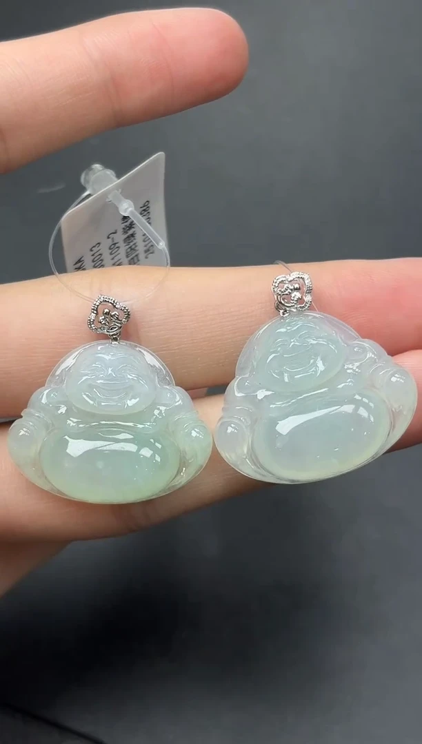 18K金镶嵌挂件翡翠佛公/多样性发1件