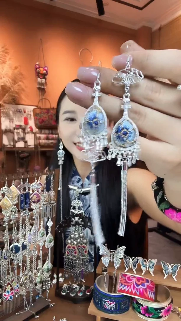 刺绣纯手工民族风耳环