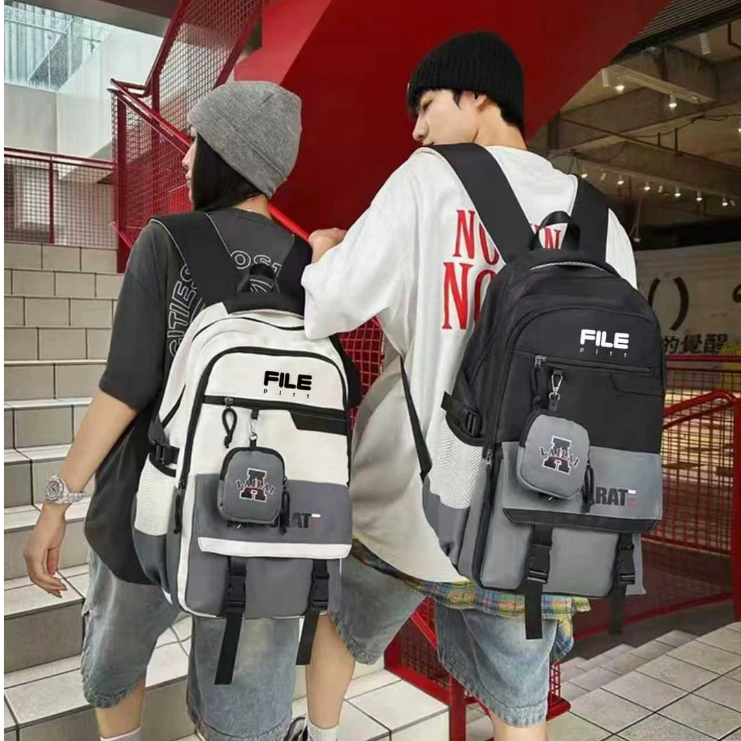 File Pltt书包男女韩版大容量初高中学生书包2025新款双肩包8379