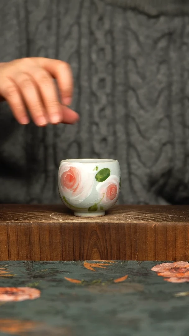 杯釉下彩手工手绘同款陶器