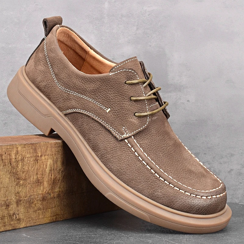 EAEOVNI男鞋英伦男士休闲鞋宽头软底百搭舒适经典商务耐磨男皮鞋