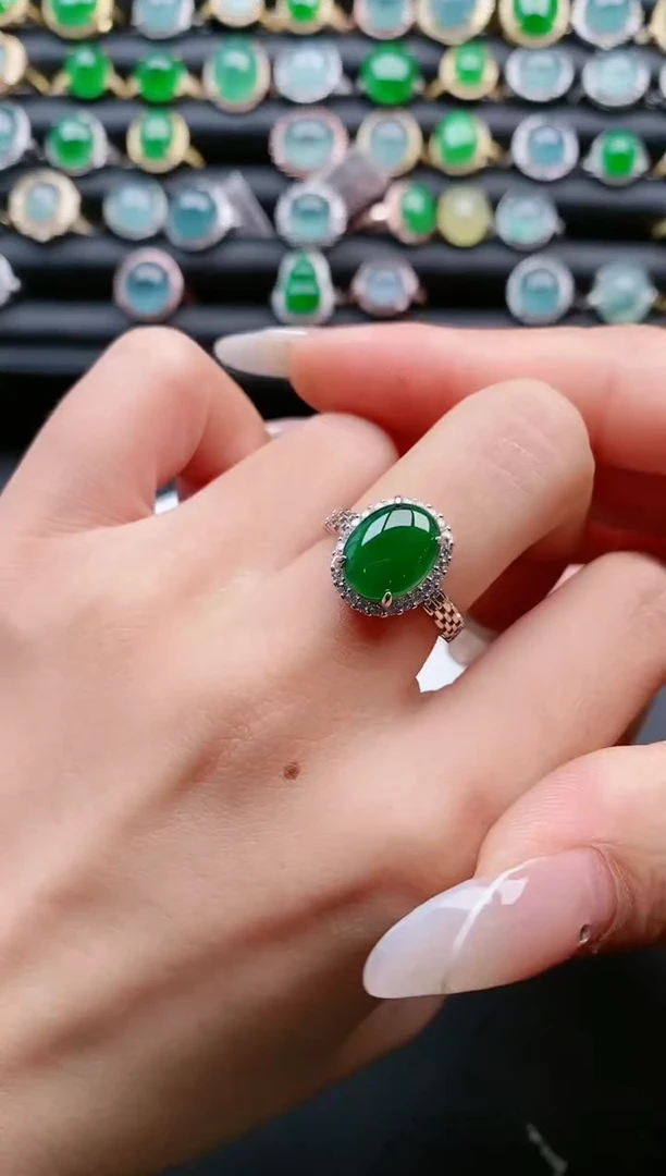 【闪购商品】翡翠戒指银S925镶嵌111111111