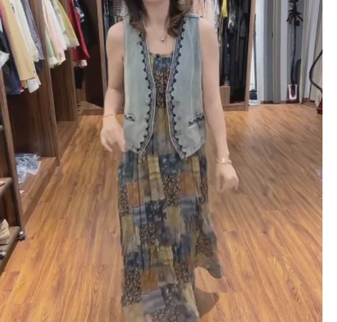 2025夏季新款网红同款洋气减龄韩版爆款马甲吊带裙两件套-小er