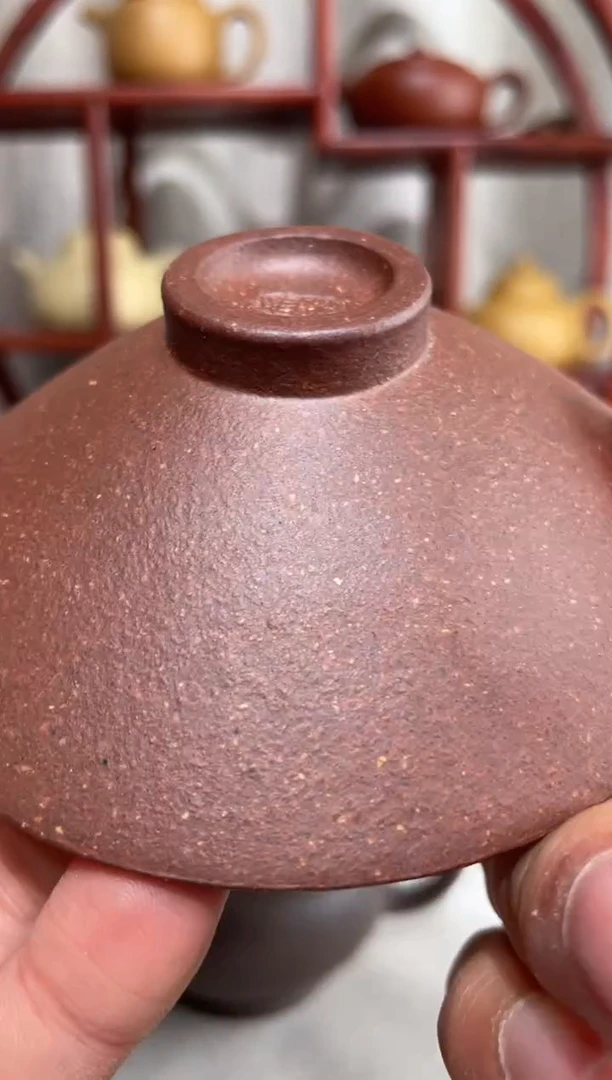 【闪购商品】紫砂茶壶红皮龙手工泥斗笠杯