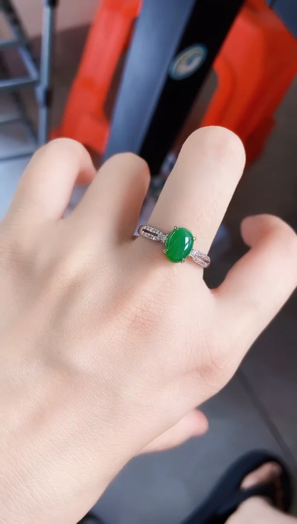 翡翠戒指银S925镶嵌21