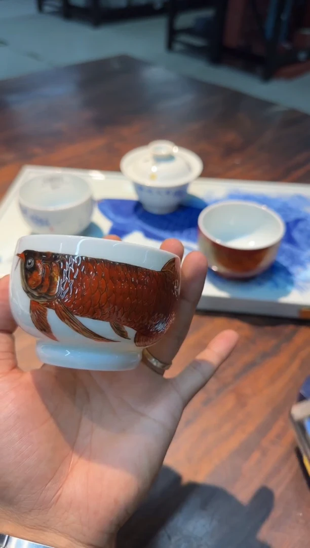 朱清 黄金万两龙鱼高足圆融杯