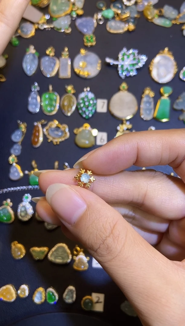 吊坠(不含链)银S925镶嵌翡翠1