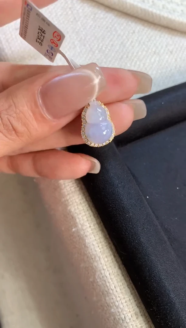 翡翠银S925镶嵌吊坠(不含链)【挽石珠宝】葫芦