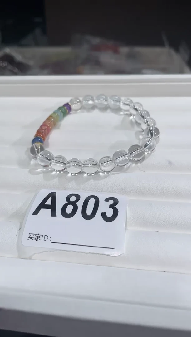水晶手链未镶嵌A803白水晶diy8+